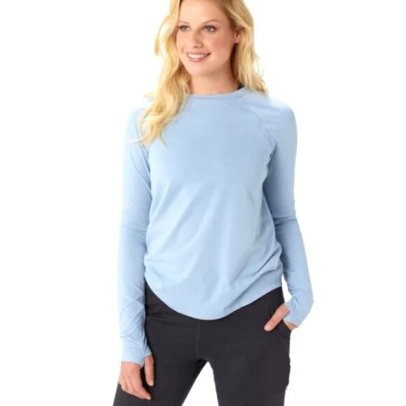 Cuddl Duds Climate Right Fleece Long Sleeve Top XL Baby Blue 94J - Picture 1 of 9
